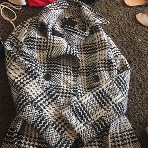 Plaid trench coat